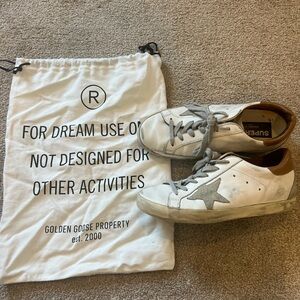 Golden Goose white and brown super star sneakers size 7